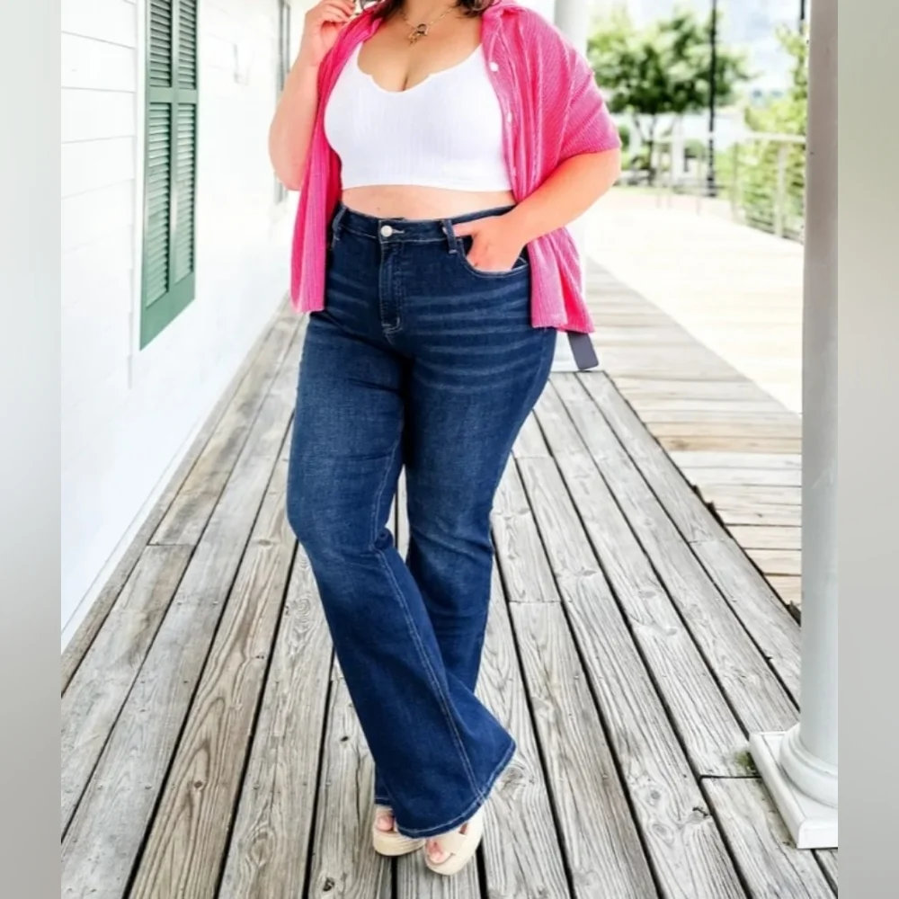 Vervet by Flying Monkey Mid Rise Flare Jeans Plus Size 16W Lovervet - Picture 15 of 16